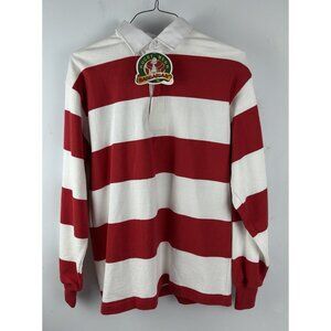 NWT Barbarian Rugby Wear Heavyweight Polo Shirt Long Sleeve Striped M